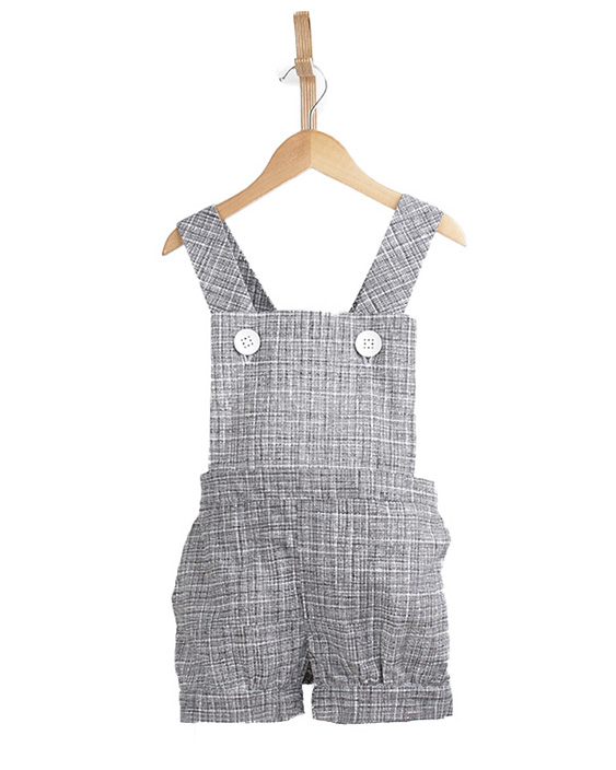 Little boys black and white romper hanging on a white background shot in studio ECommerce Photography Fort Lauderdale